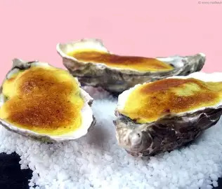 Oysters in champagne sabayon