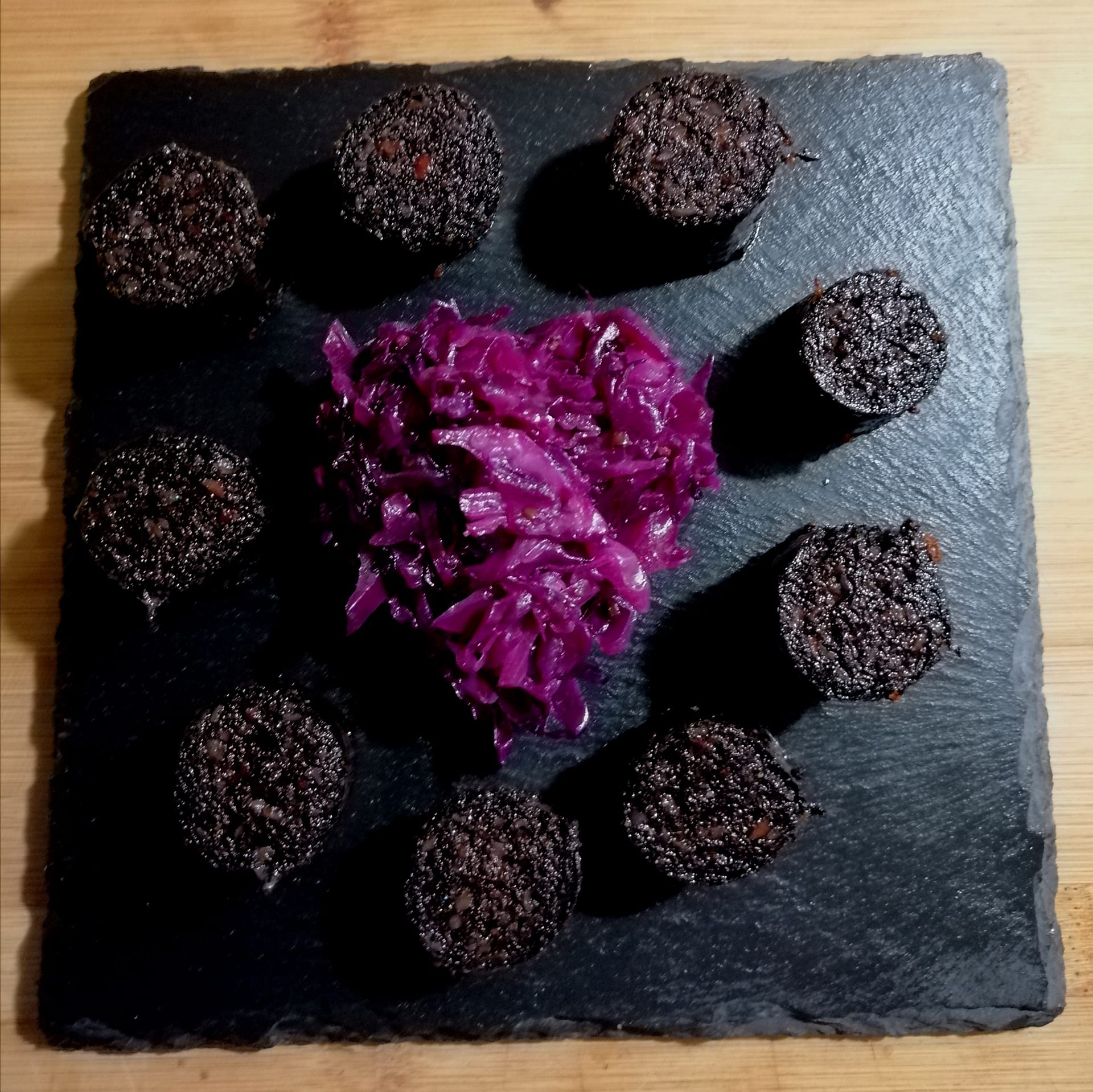 Black Pudding with Red Cabbage